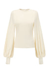 SWAYING/KNIT profile cuffed long-sleeved slim fit pullover SW24RE1T07 tooth white PS11